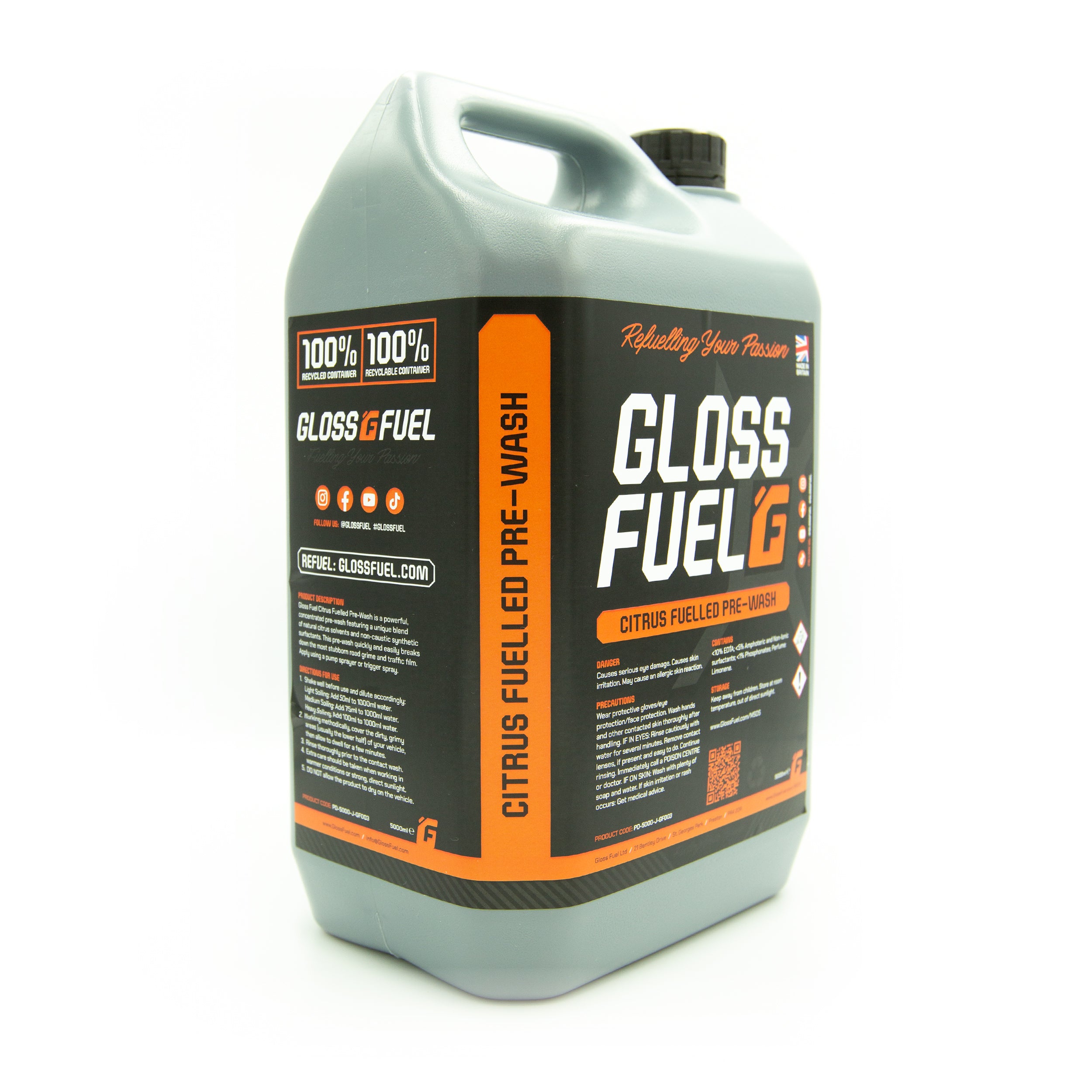 Citrus Fuelled Pre-Wash - 5L 100% PCR Jerry Can
