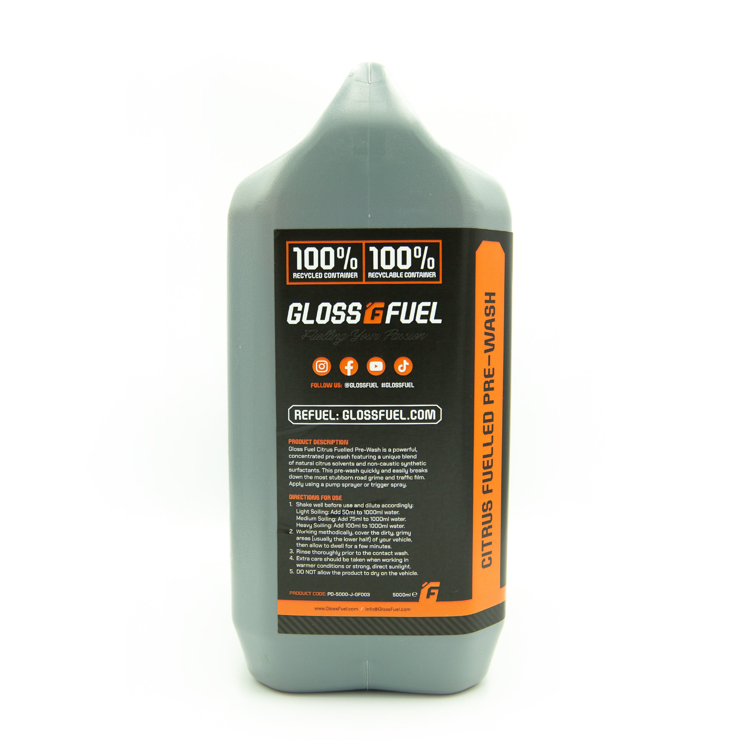 Citrus Fuelled Pre-Wash - 5L 100% PCR Jerry Can