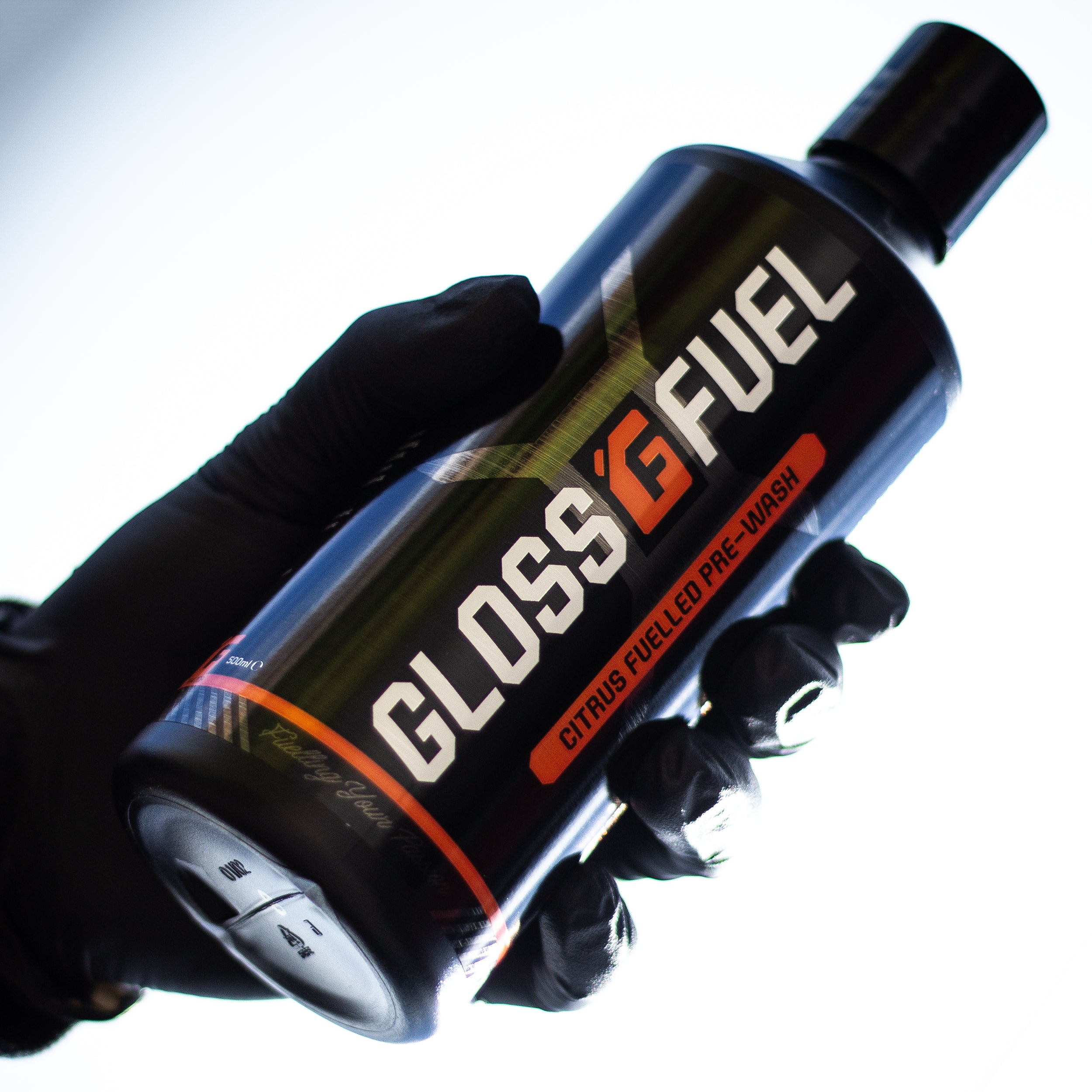 Gloss Fuel Citrus Fuelled Pre-Wash - 500ml Bottle in Gloved Hand