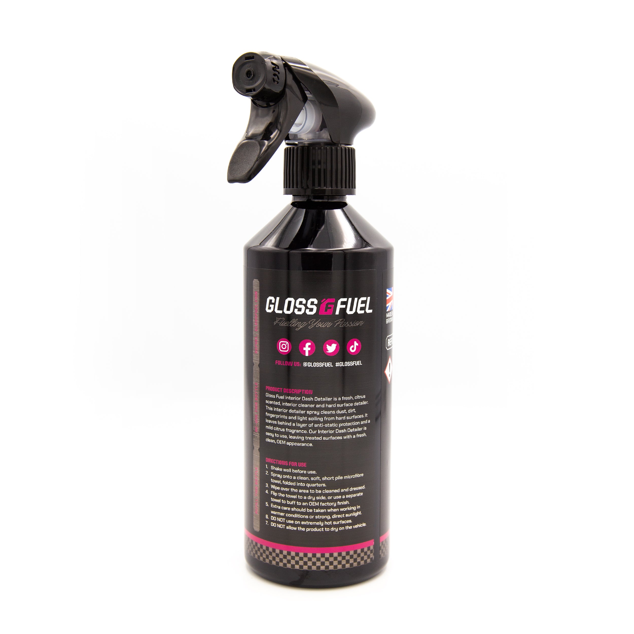 Gloss Fuel Interior Dash Detailer - 500ml Trigger Spray Bottle