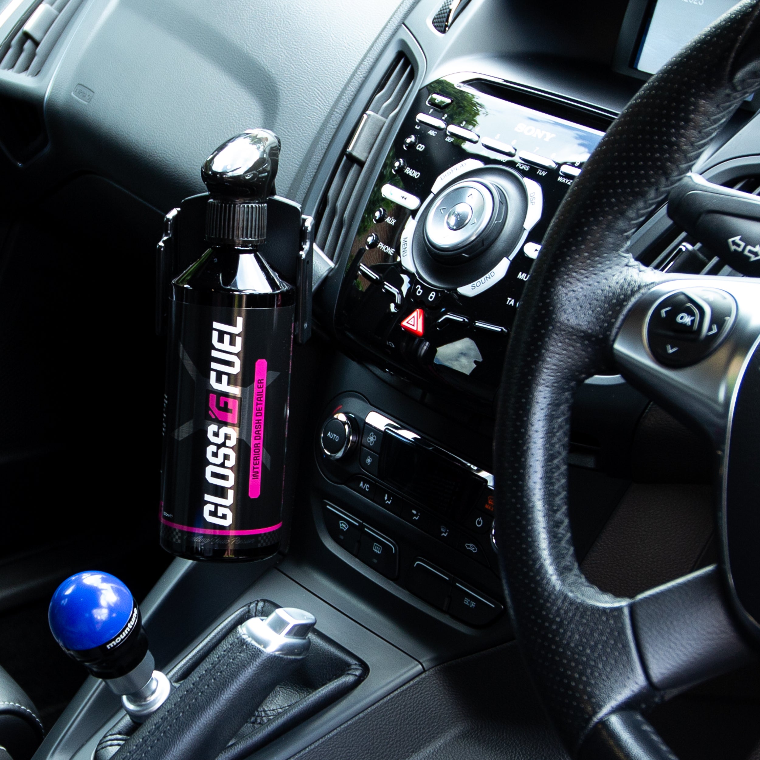 Gloss Fuel Interior Dash Detailer Trigger Spray Bottle in a Ford Focus ST